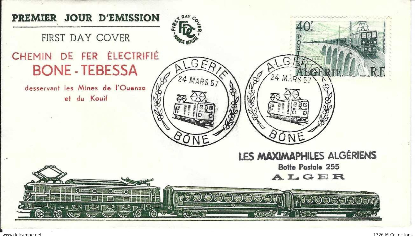 Envellope ALGERIE 1e Jour N° 340 Ceres - Algeria (1962-...)