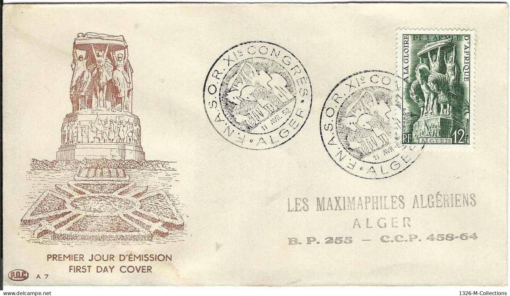 Envellope ALGERIE 1e Jour N° 256 - 259 - 295 Ceres - Algérie (1962-...)