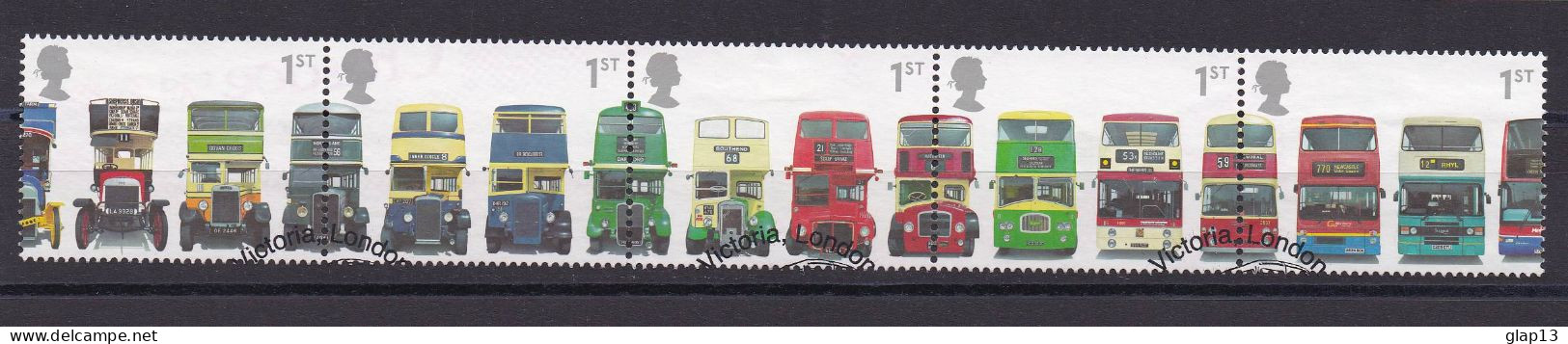 GRANDE-BRETAGNE 2001 TIMBRE N°2253/57 OBLITERE AUTOBUS A IMPERIALE - Used Stamps