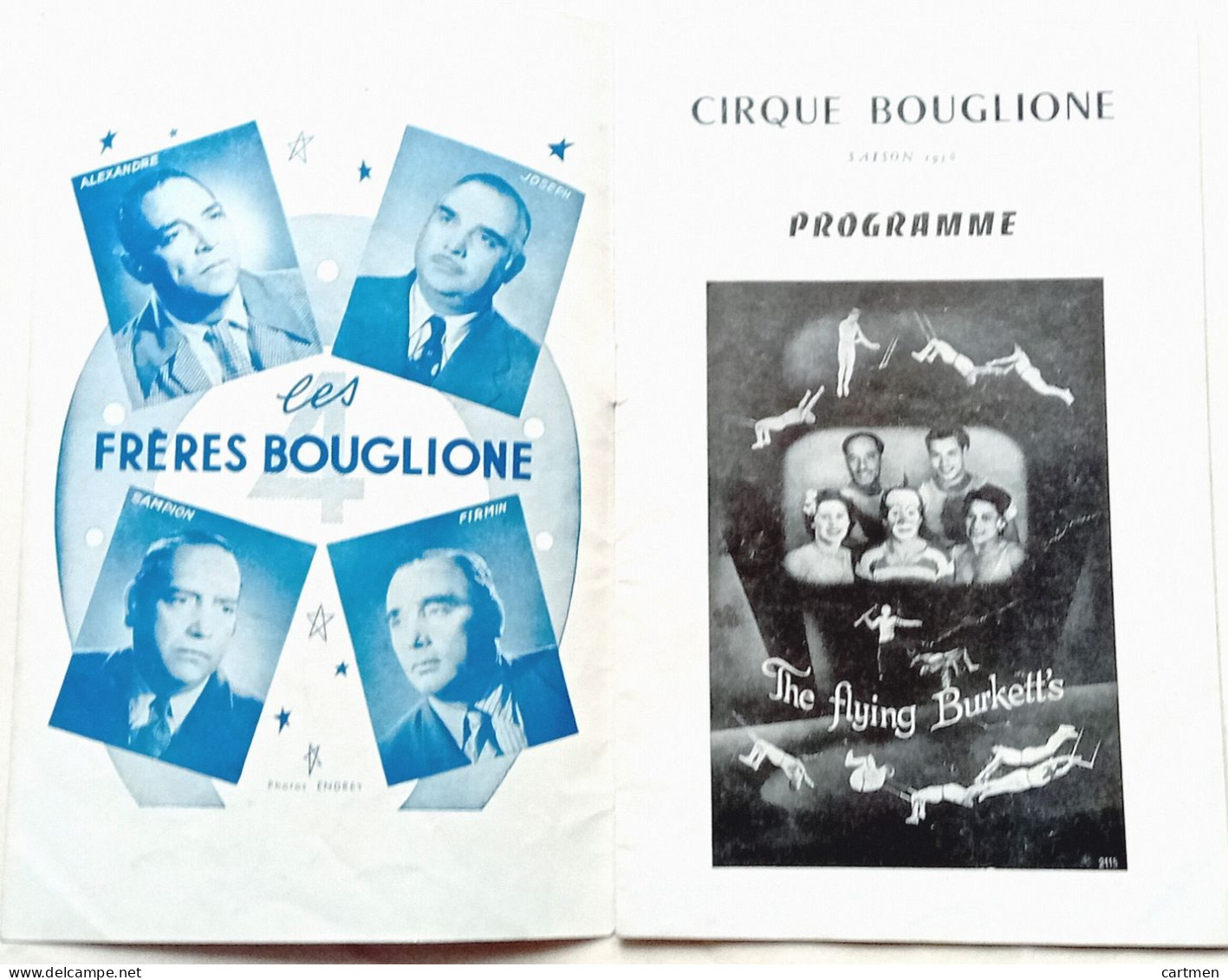 CIRQUE SPECTACLE BOUGLIONE CIRQUE GEANT AVEC LES FRERES BOUGLIONE ET ARTISTES VARIES - Programmes