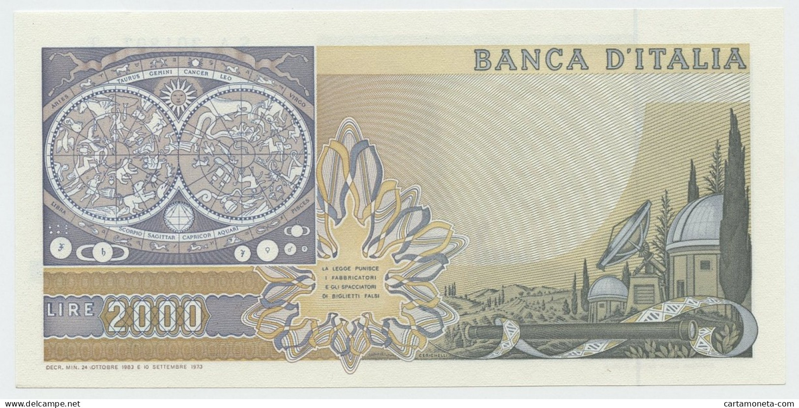 2000 LIRE BANCA D'ITALIA GALILEO GALILEI 24/10/1983 FDS-/FDS - Autres & Non Classés