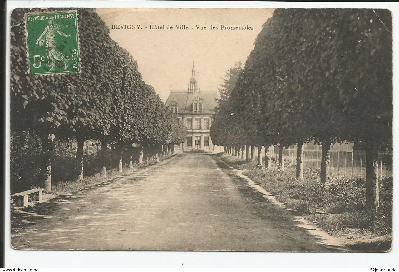 Hôtel De Ville Vue Des Promenades Rare   1908    N° - Revigny Sur Ornain