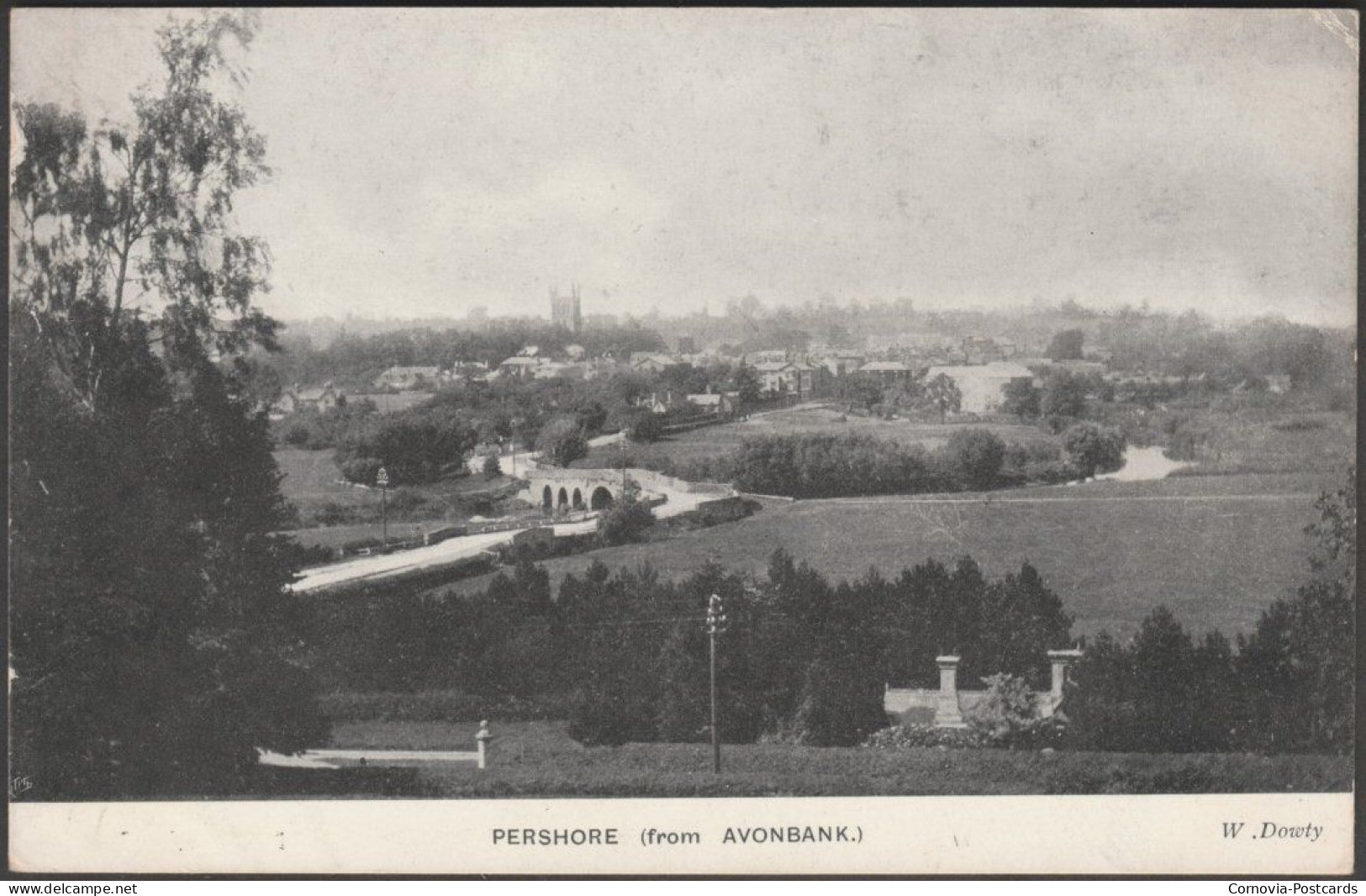 Pershore From Avonbank, Worcestershire, 1906 - Dowty Postcard - Pershore