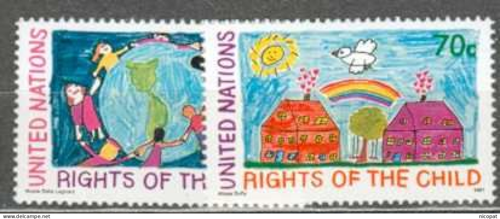 ONU NEW YORK MNH ** 591-592 Les Droits De L'enfant - Nuevos