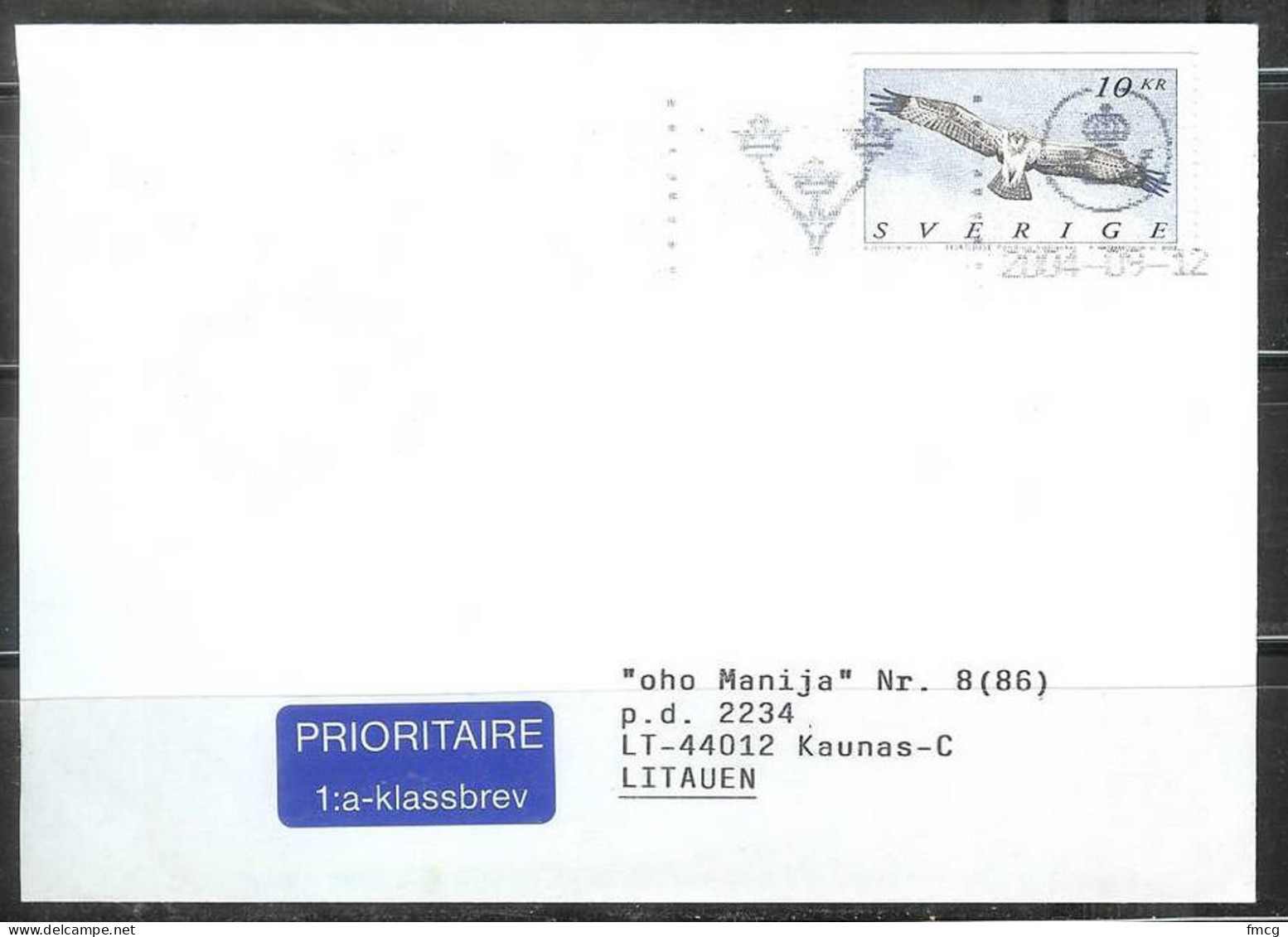 2004-09-12 - 10k Bird, On Cover To Kaunas, Lithuania - Covers & Documents