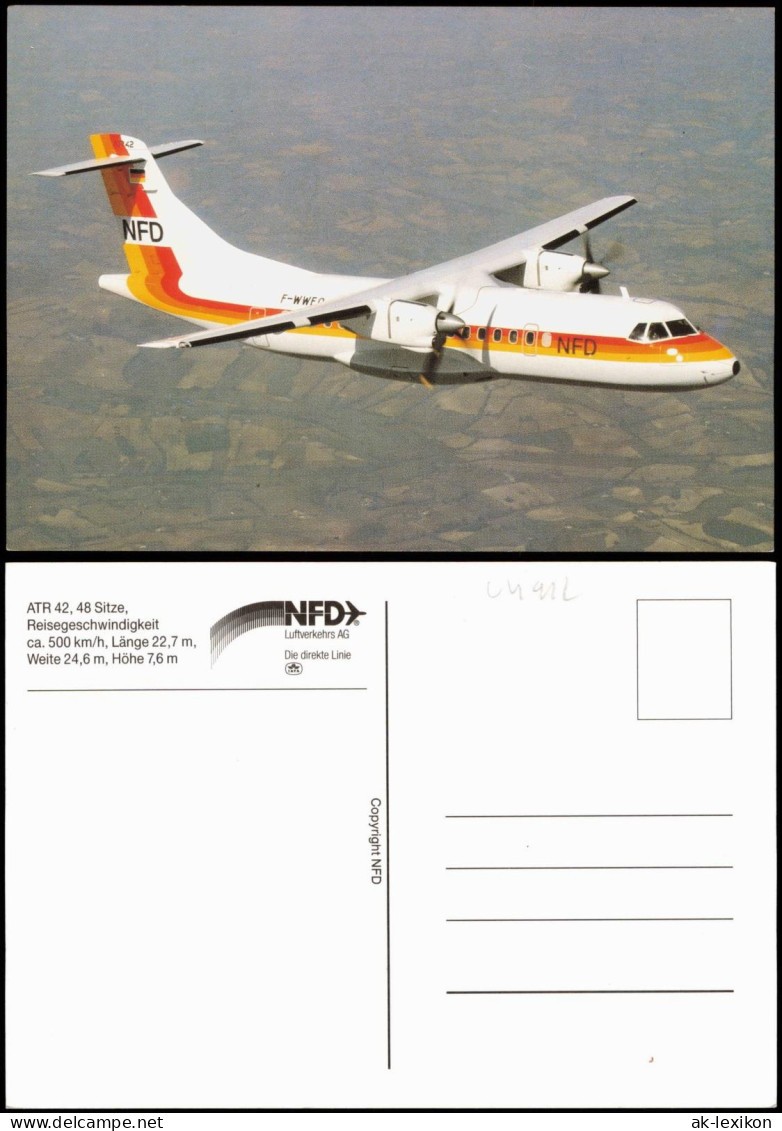 Ansichtskarte  Flugzeug Airplane Avion ATR 42 Luftverkehrs AG 1988 - 1946-....: Modern Tijdperk