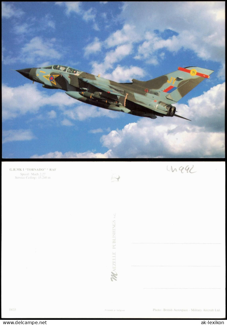 Ansichtskarte  G.R.MK 1 TORNADO" RAF Flugzeug Airplane Avion Militär 1999 - 1946-....: Modern Tijdperk