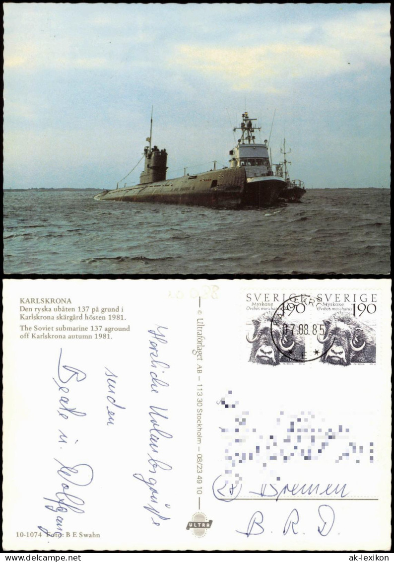Karlskrona Karlskrona The Soviet Submarine 137 U-Boot Militär 1985 - Svezia