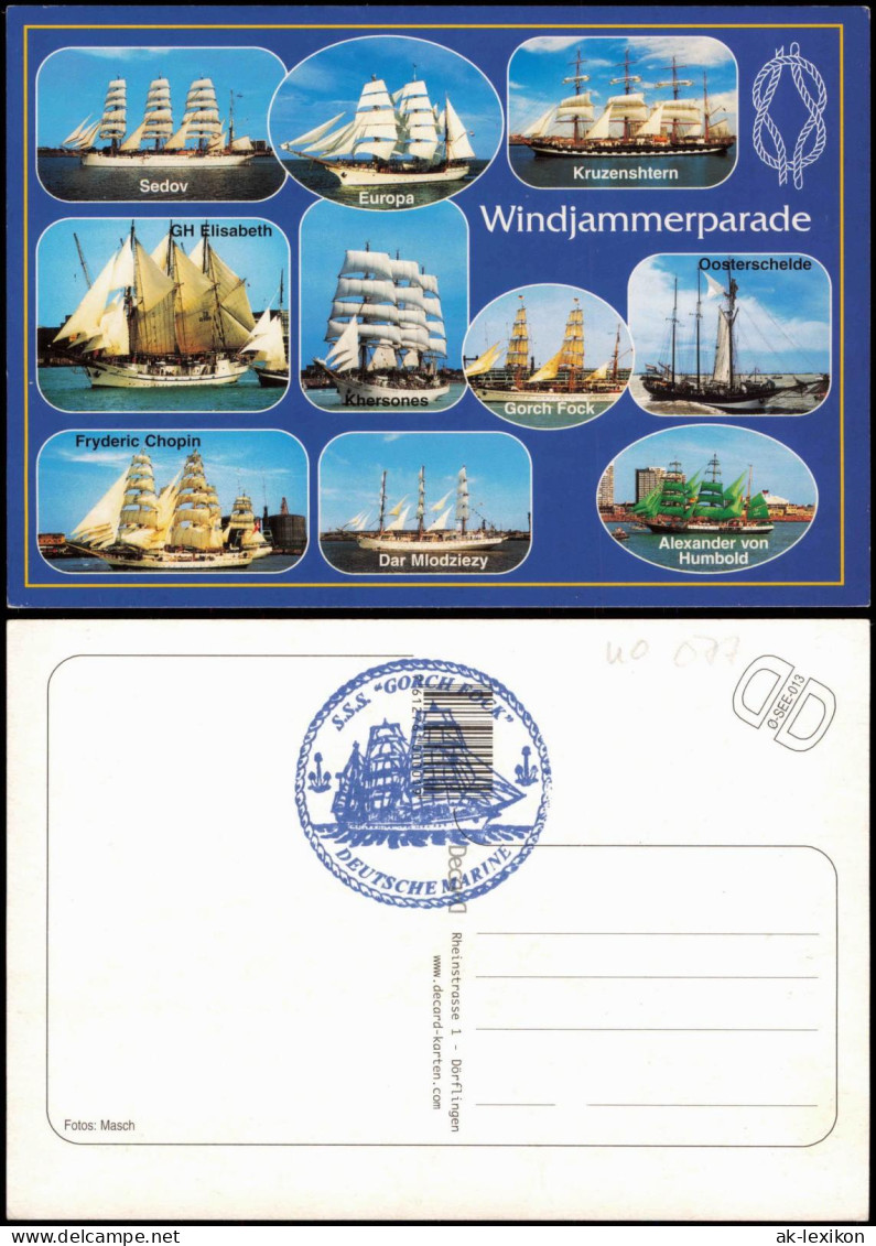 Europa Windjammerparade Segelschiffe   1980   Bordstempel Der SSS Gorch Fock - Voiliers