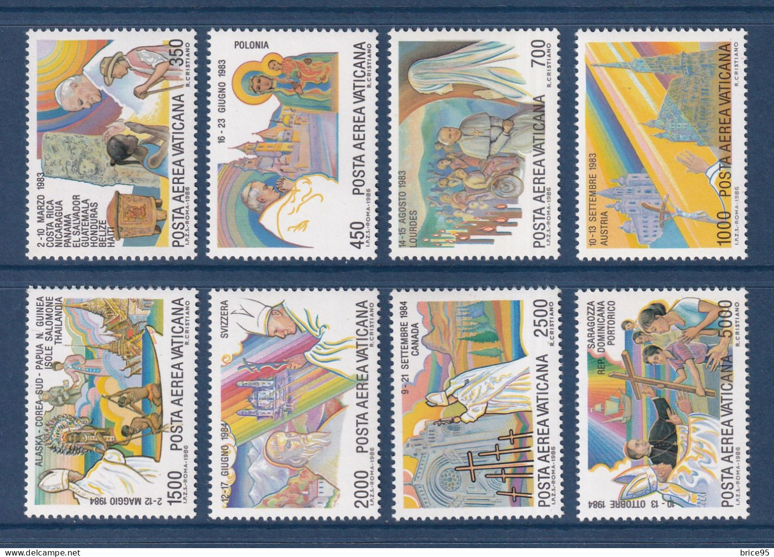 Vatican - YT PA N° 75 à 82 ** - Neuf Sans Charnière - Poste Aérienne - 1986 - Unused Stamps