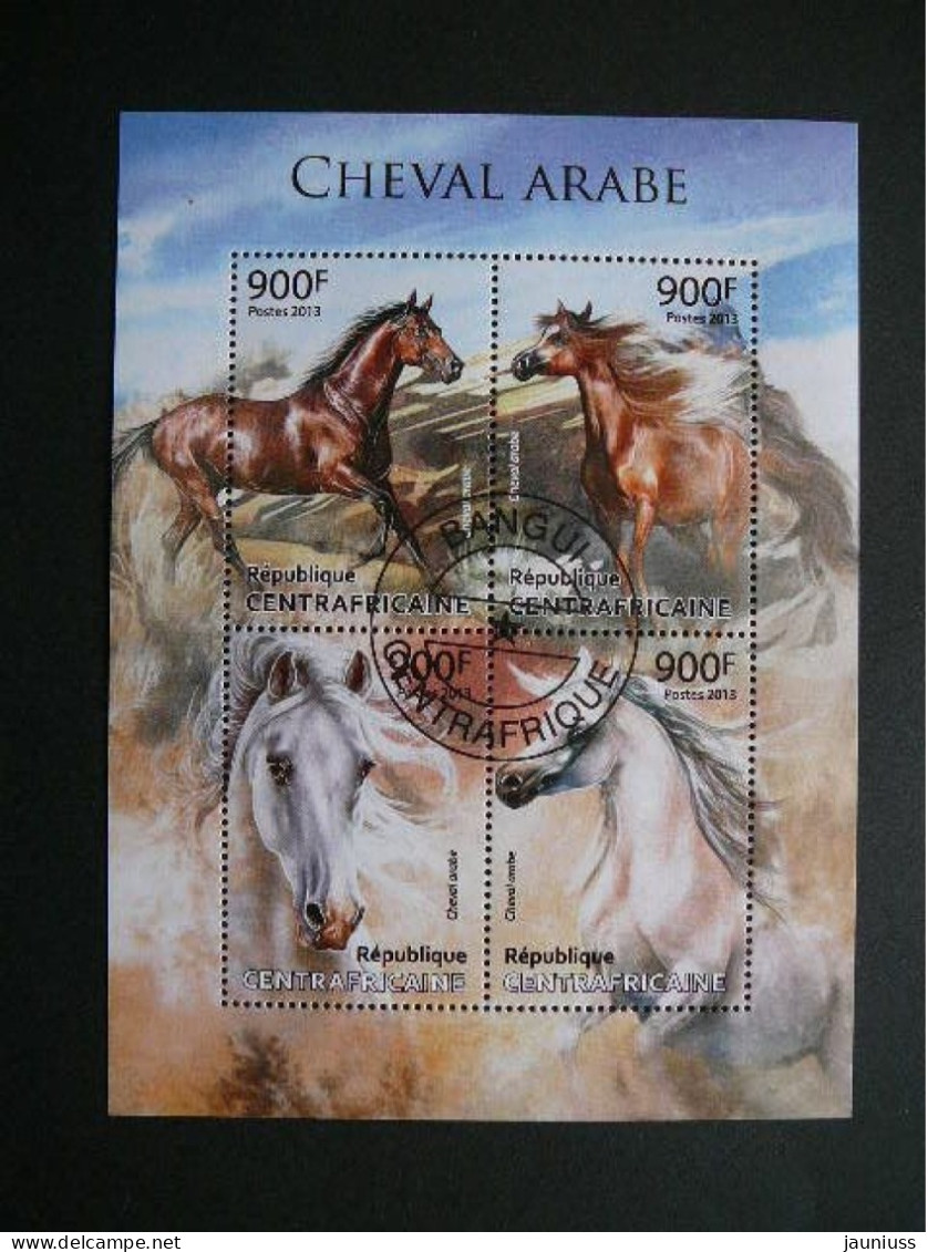 Horses Pferde Les Chevaux # Central African Republic # 2013 Used S/s #129 Mammals - Paarden