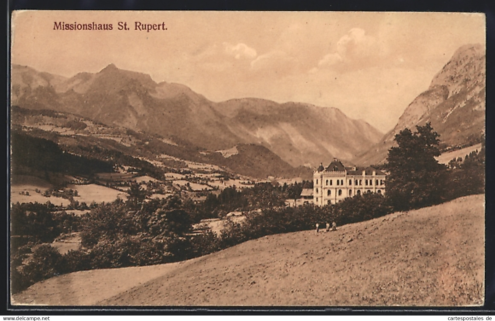 AK Bischofshofen, Missionshaus St. Rupert, Tal Und Bergpanorama  - Autres & Non Classés