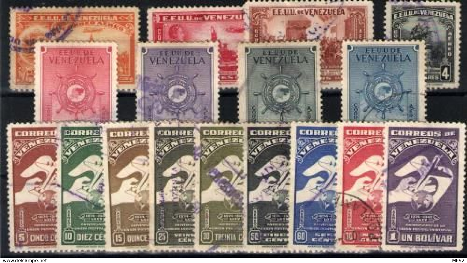 Venezuela (aéreos) Nº 112, 136/37, 156, 260/62, 264, 278/86. Años 1938-1950 - Venezuela