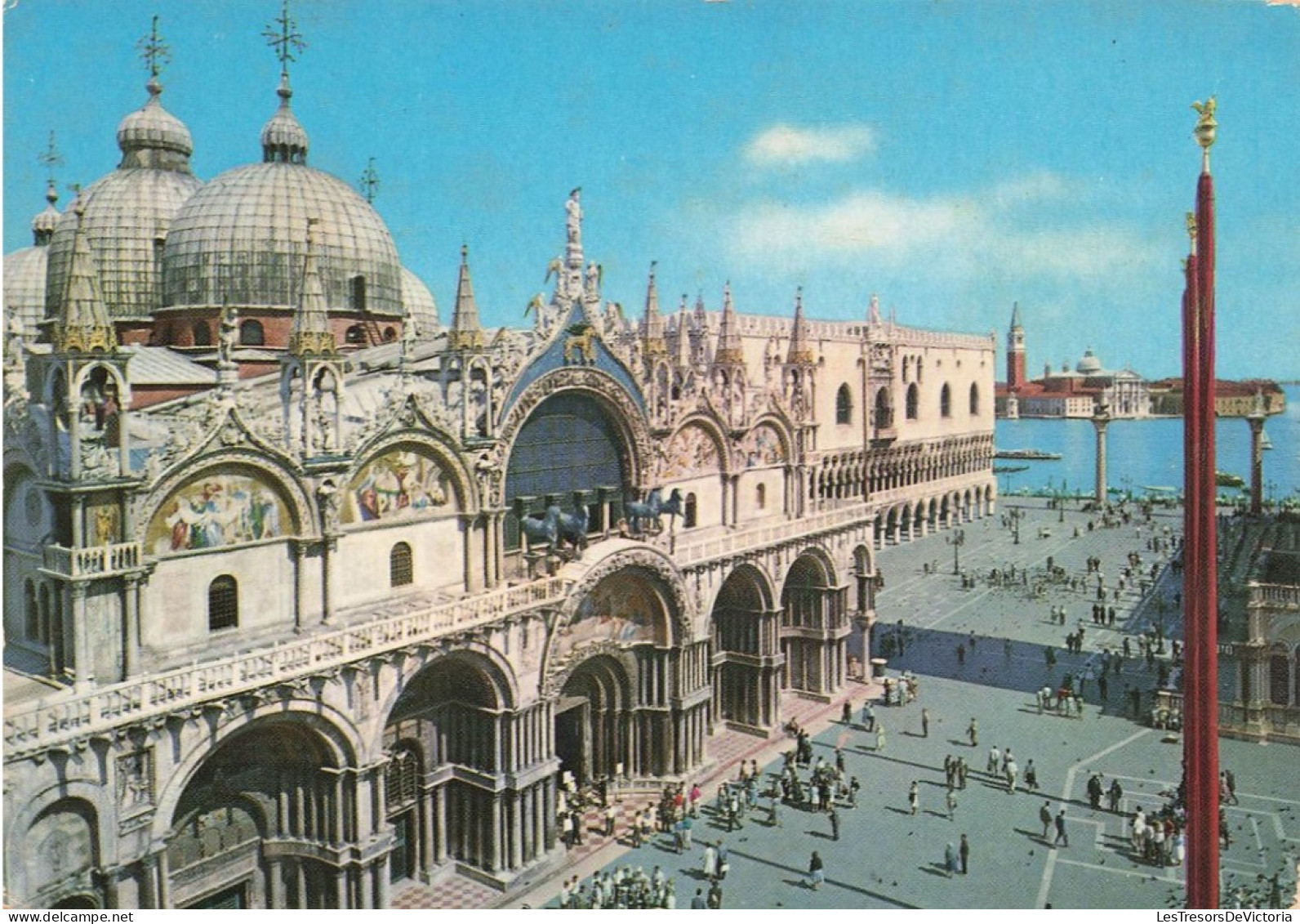 ITALIE - Venezia - Vue Sur La Basilique Et Petite Place St Marc - Vue Panoramique - Animé - Carte Postale Ancienne - Venezia (Venedig)
