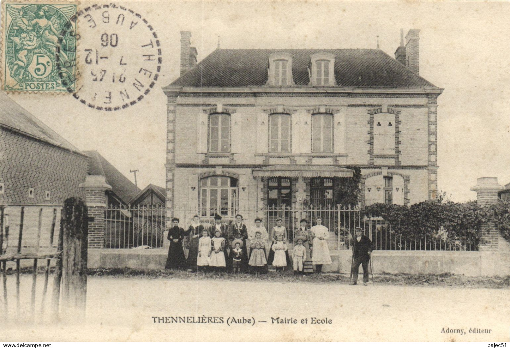 Thennelières - Mairie Et école "animés" "cachet" - Autres & Non Classés