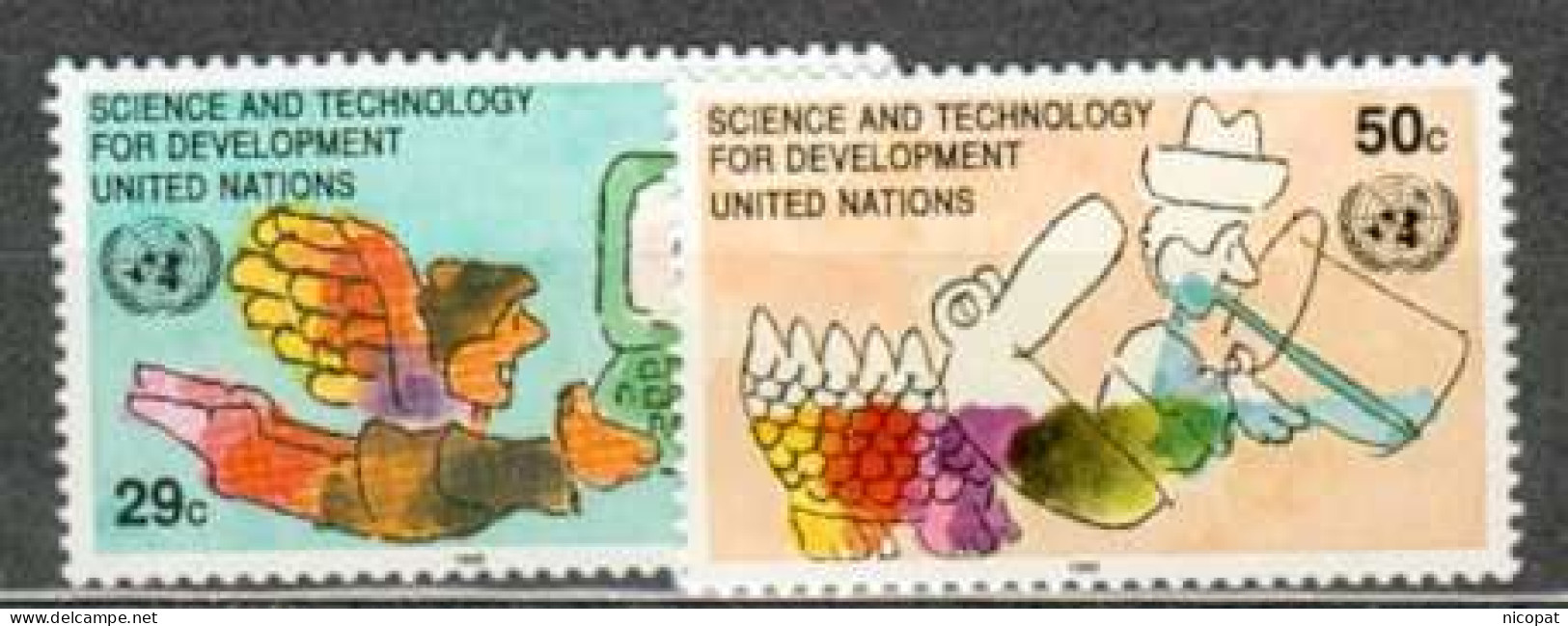 ONU NEW YORK MNH ** 615-616 Science Et Technique Ange Ordinateur - Unused Stamps