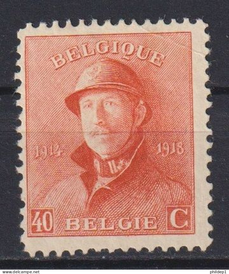 Belgique: COB N° 173 (aminci Voir Scans) *, MH, Neuf(s). - 1919-1920  Re Con Casco