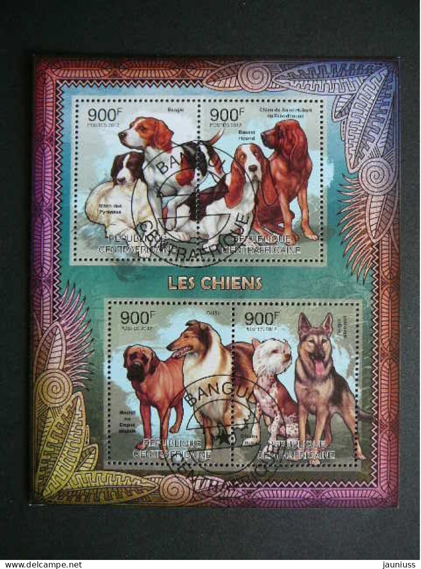 Dogs Hunde Chiens # Central African Republic # 2012 Used S/s #130 - Honden