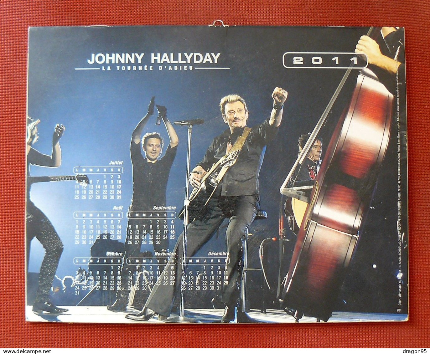 Calendrier Johnny HALLYDAY 2011 : La Tournée D'adieu - Cartes Marseille, Arles.. - Objetos Derivados