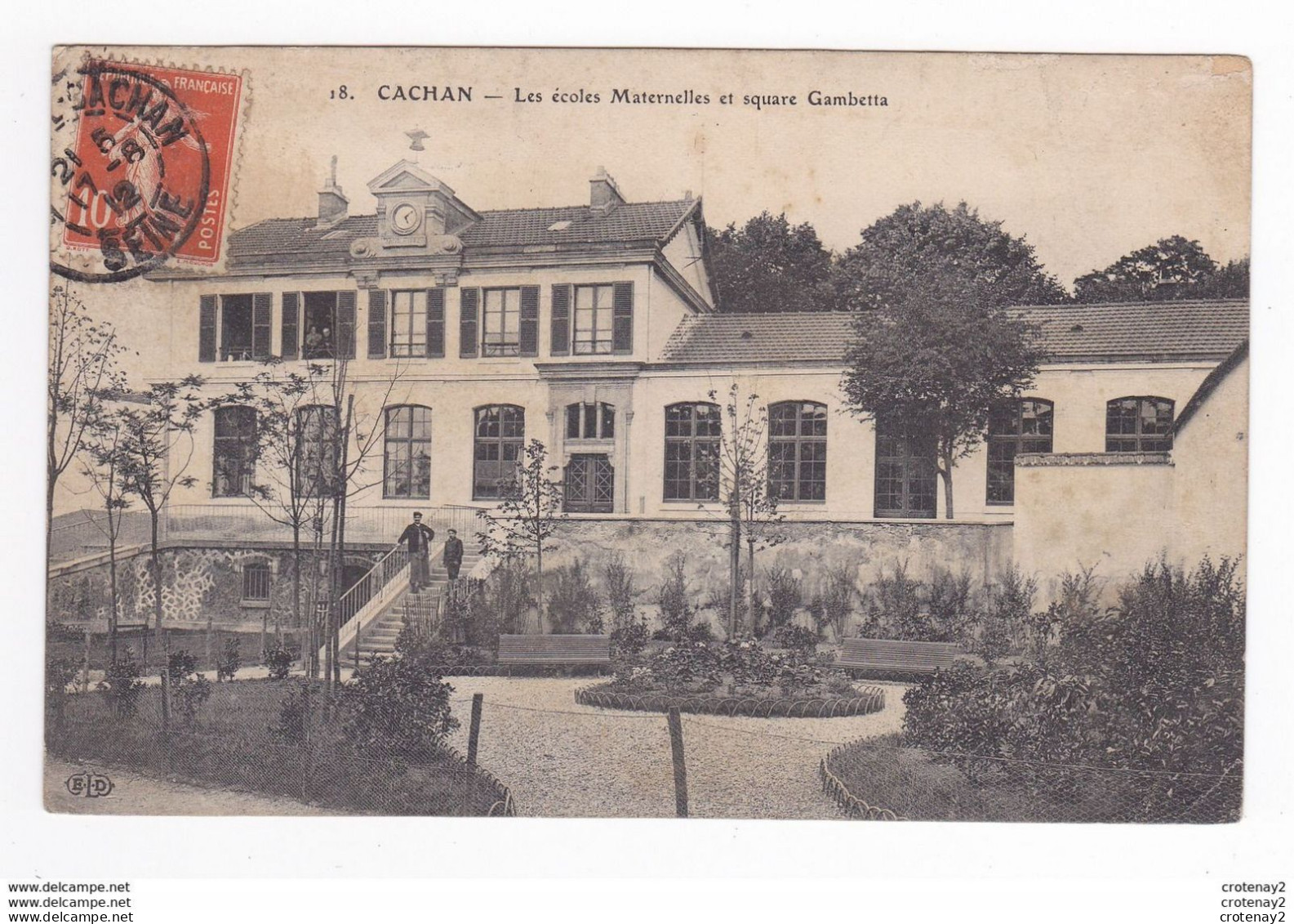 94 CACHAN En 1912 N°18 Les Ecoles Maternelles Et Le Square Gambetta En 1912 - Cachan