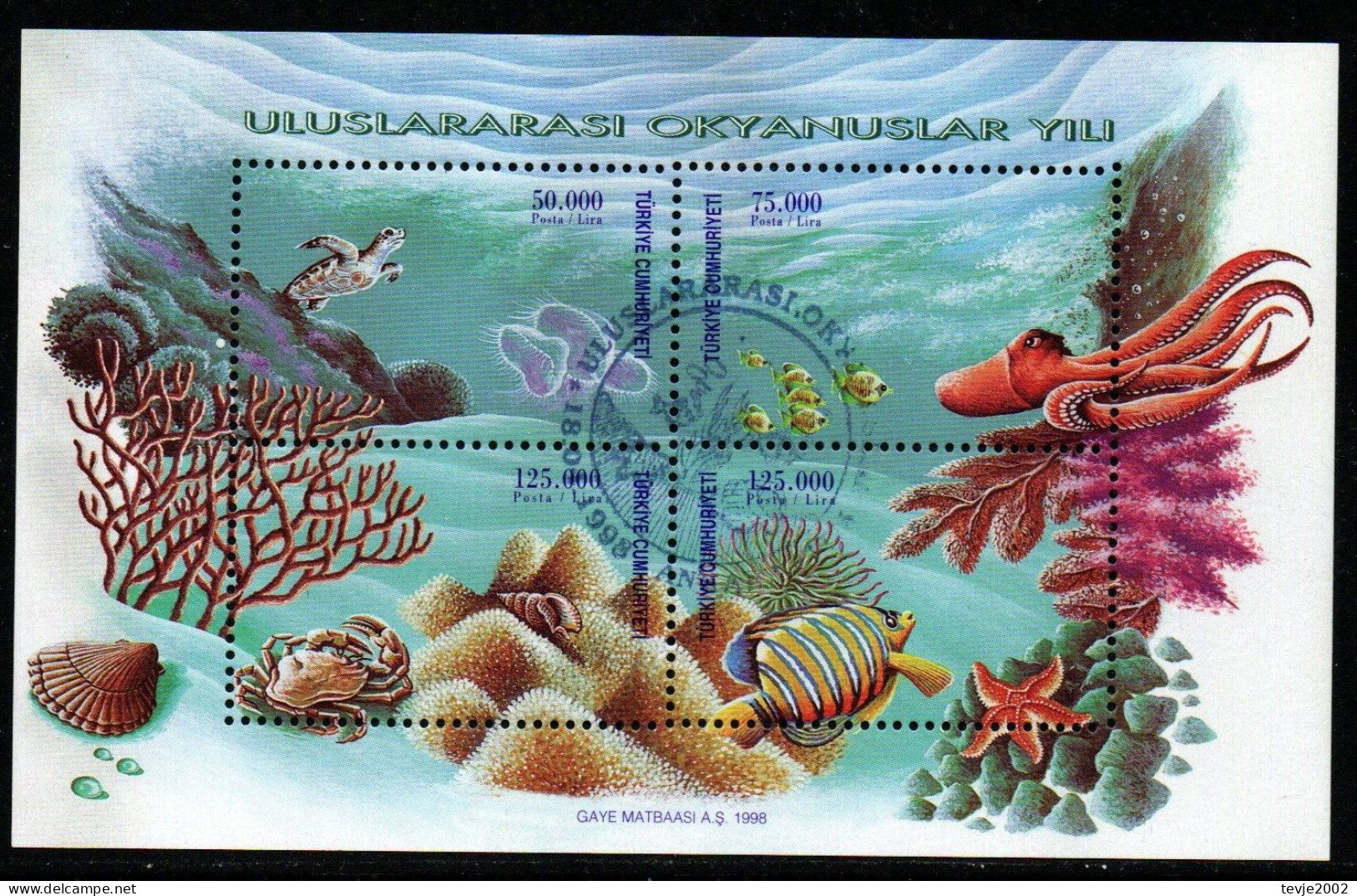 Türkei 1998 - Mi.Nr. Block 34 - Gestempelt Used - Tiere Animals - Blocks & Sheetlets