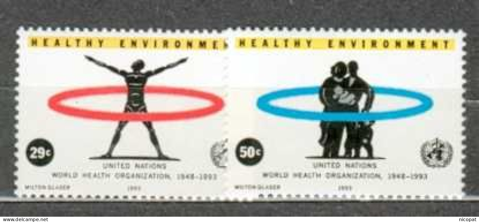 ONU NEW YORK MNH ** 632-633 Protection De L'environnement Homme Famille - Ongebruikt