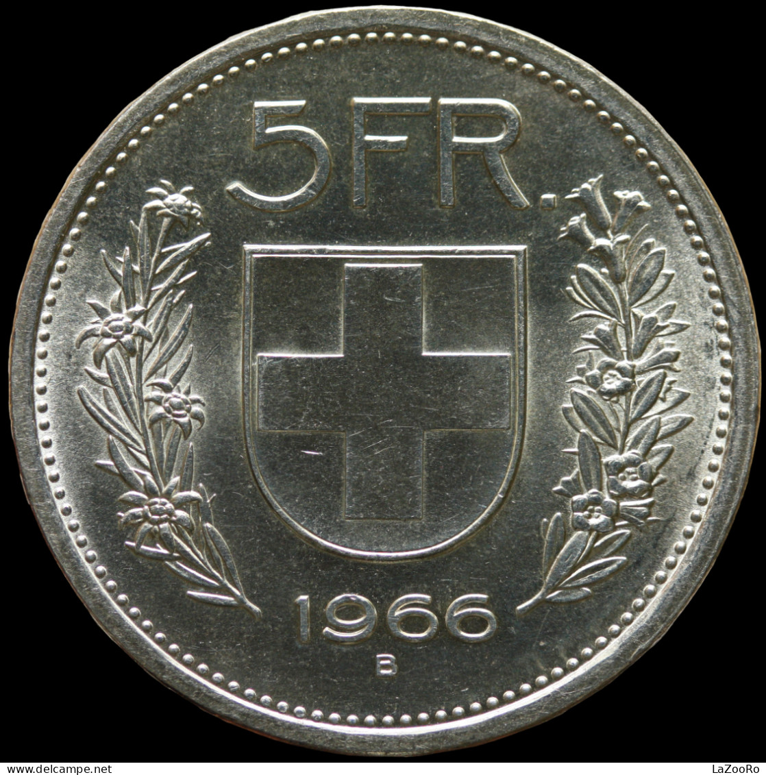 LaZooRo: Switzerland 5 Francs 1966 UNC - Silver - 5 Franken