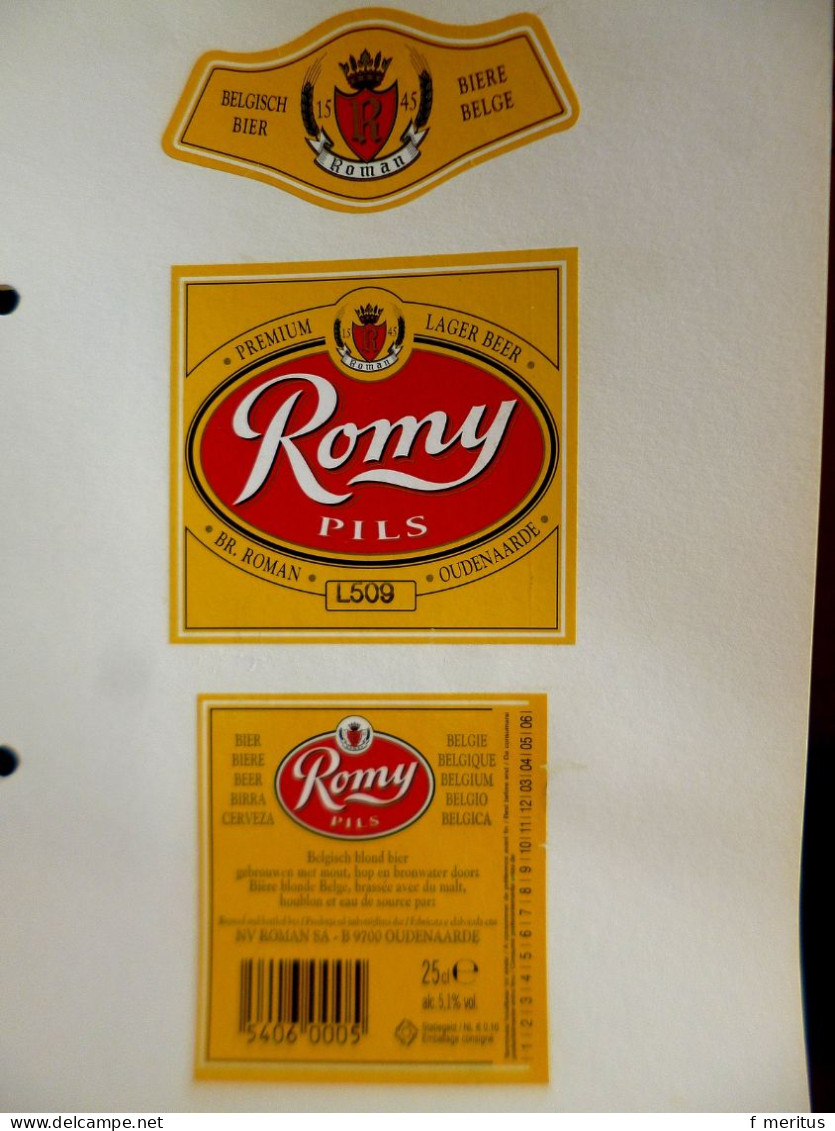 Lot de 12 étiquettes de bières belges - Brasserie Roman