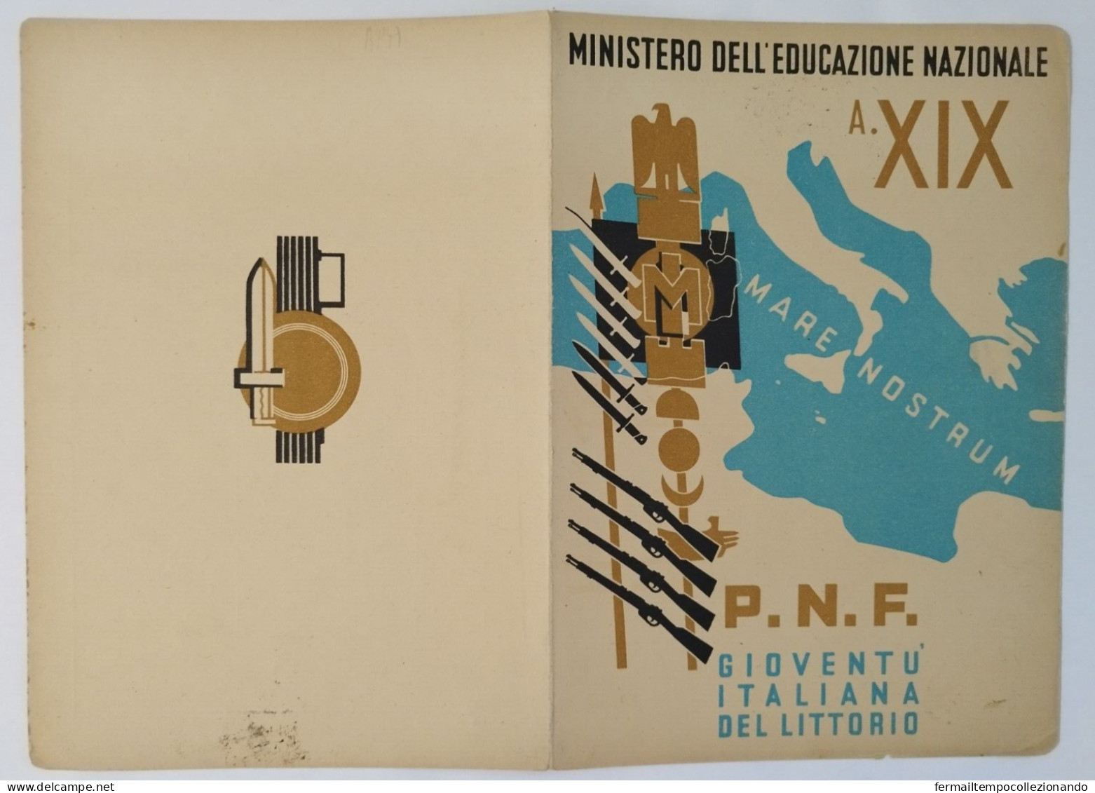 Bp49 Pagella Fascista Opera Balilla Palazzo E.nazionale  Napoli 1941 - Diplome Und Schulzeugnisse