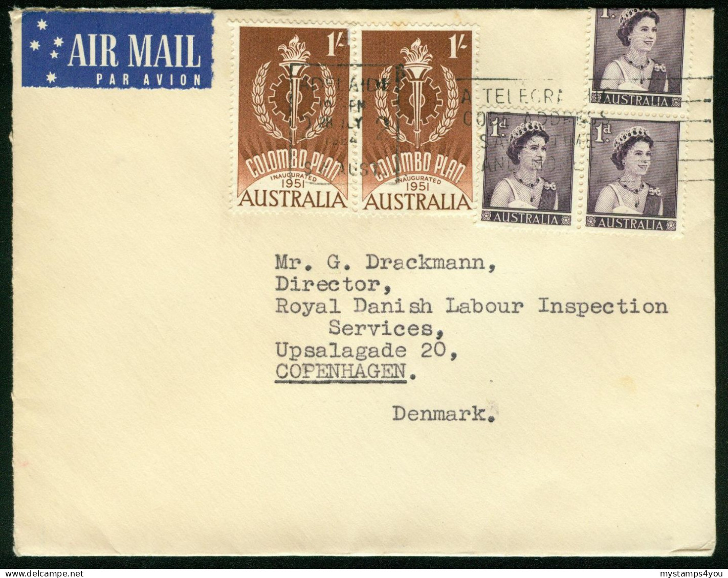 Br Australia, Adelaide 1964 Cover > Denmark #bel-1040 - Brieven En Documenten