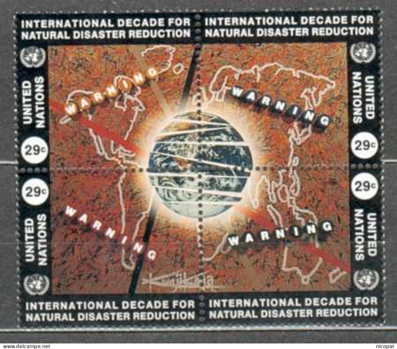 ONU NEW YORK MNH ** 659-662 Décennie Internationale De La Prévention Des Catactrophes Naturelles - Neufs