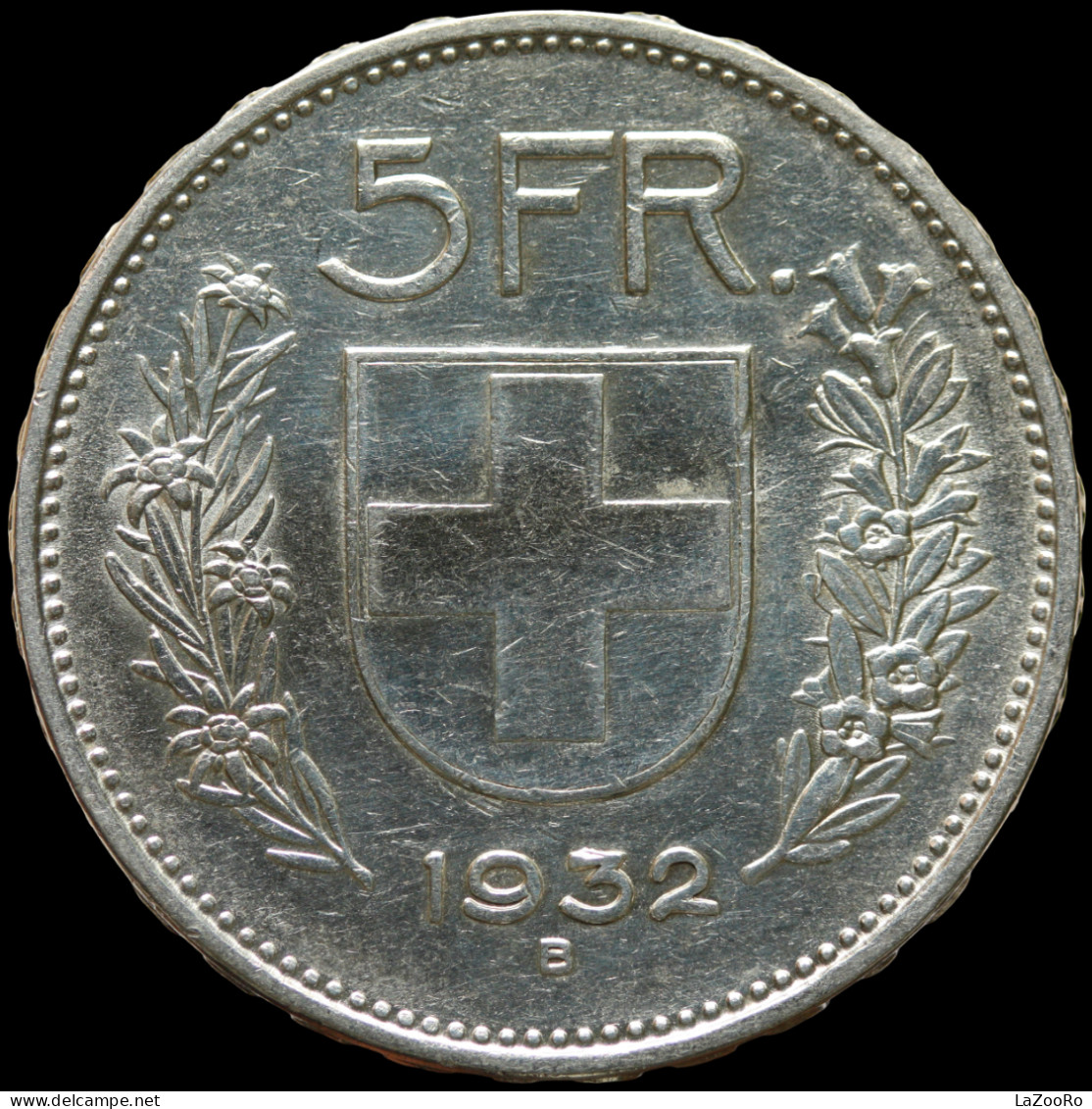 LaZooRo: Switzerland 5 Francs 1932 XF - Silver - 5 Franken