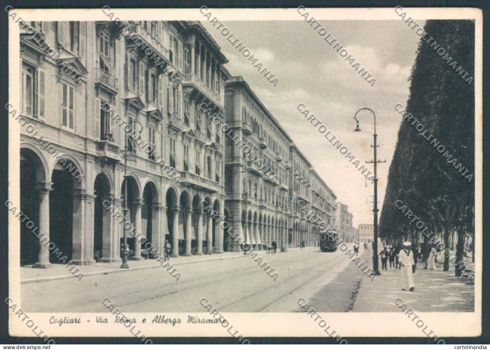 Cagliari Città Tram Marinaio FG Cartolina ZF6251 - Cagliari