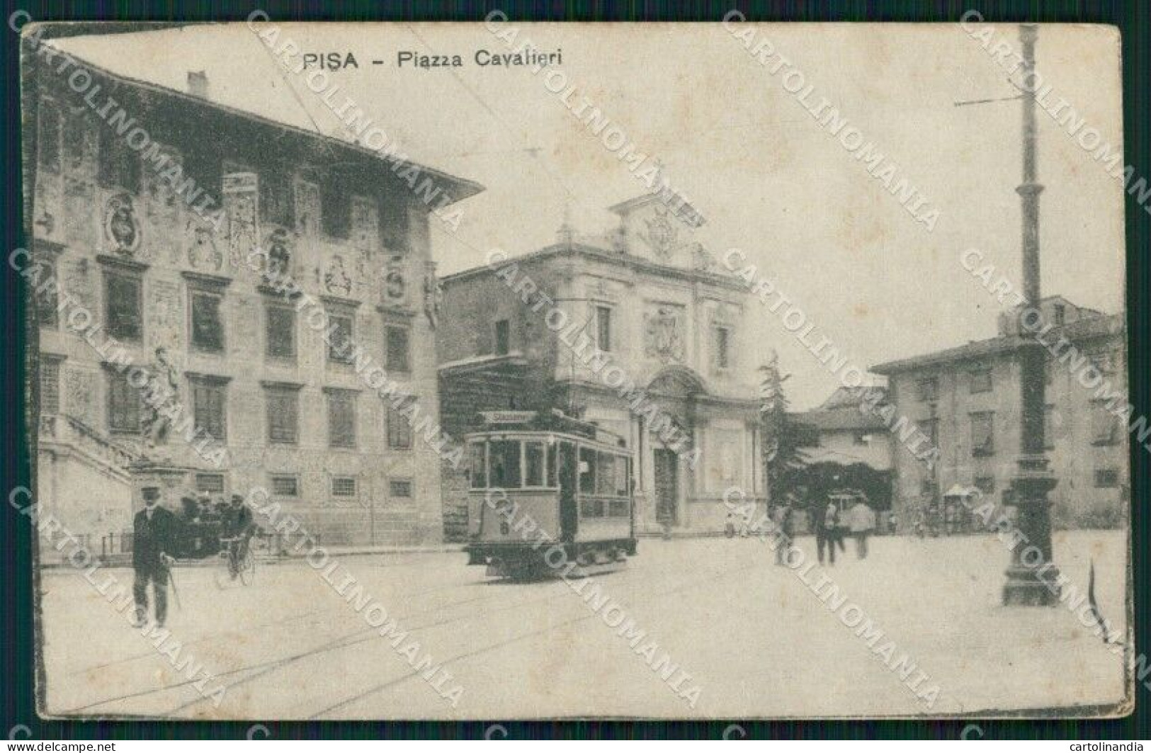 Pisa Città Piazza Cavalieri Santo Stefano Tram Cartolina WX1184 - Pisa