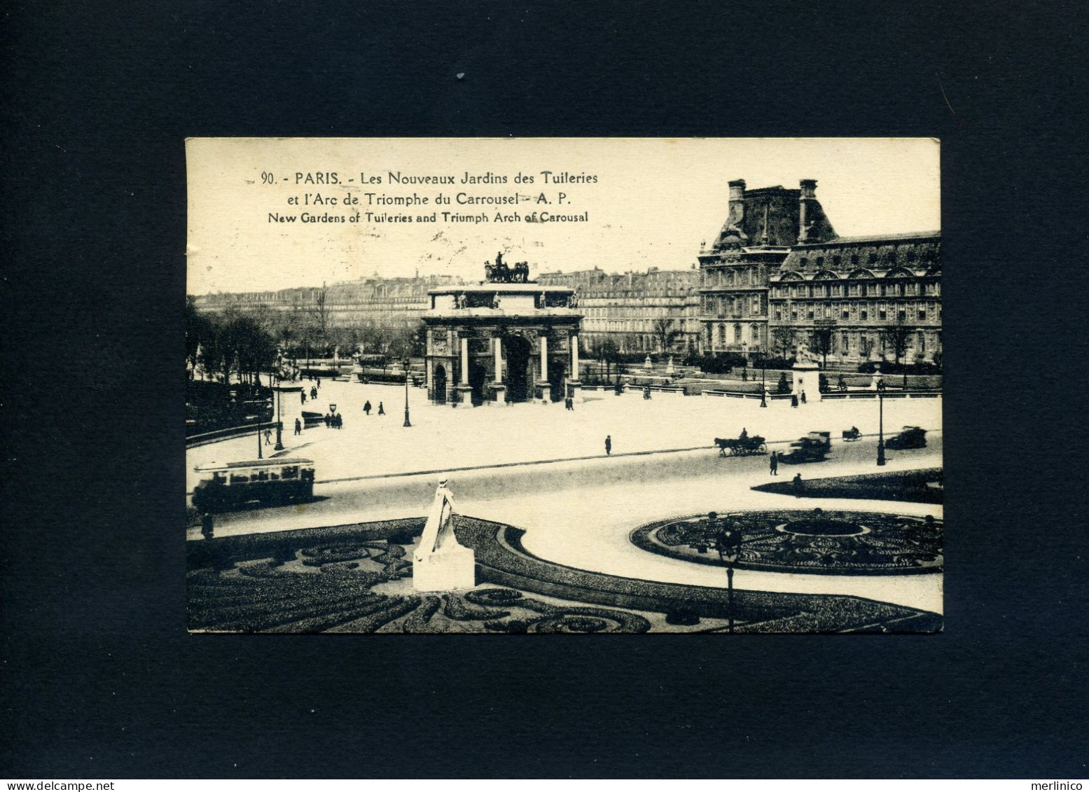 Paris, Postcard, Transport, Tram - Transport Urbain En Surface