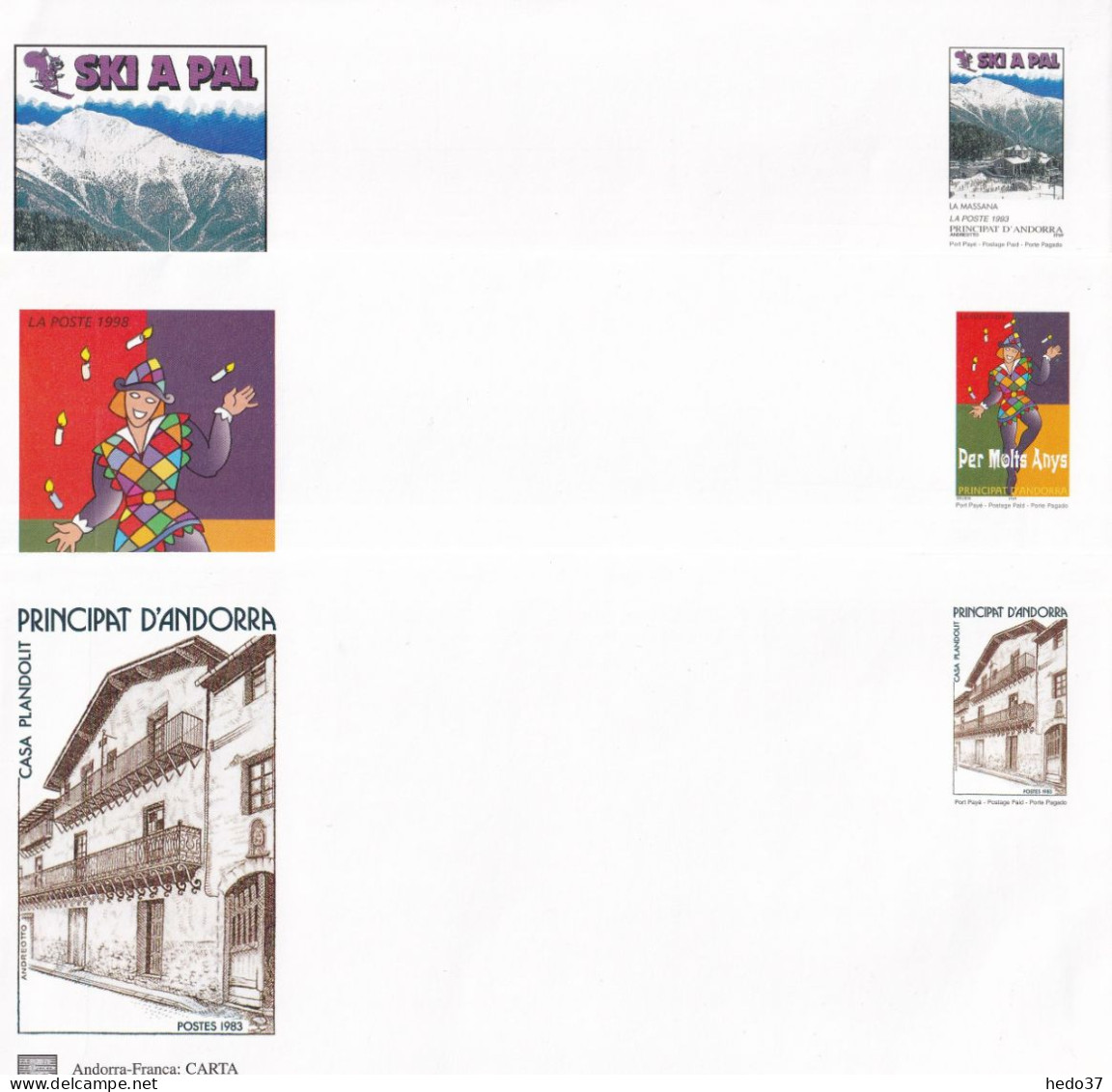 Andorre Aérogrammes Et Prêts à Poster - 12 Différents Neufs ** - TB - Enteros Postales & Prêts-à-poster