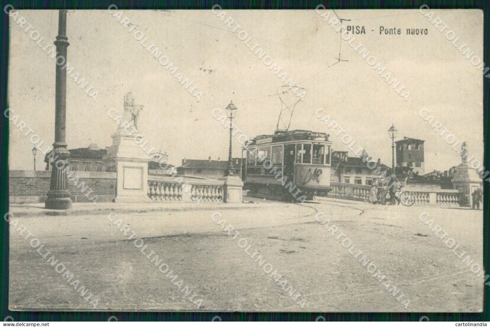 Pisa Città Ponte Nuovo Tram PIEGA Cartolina WX1197 - Pisa