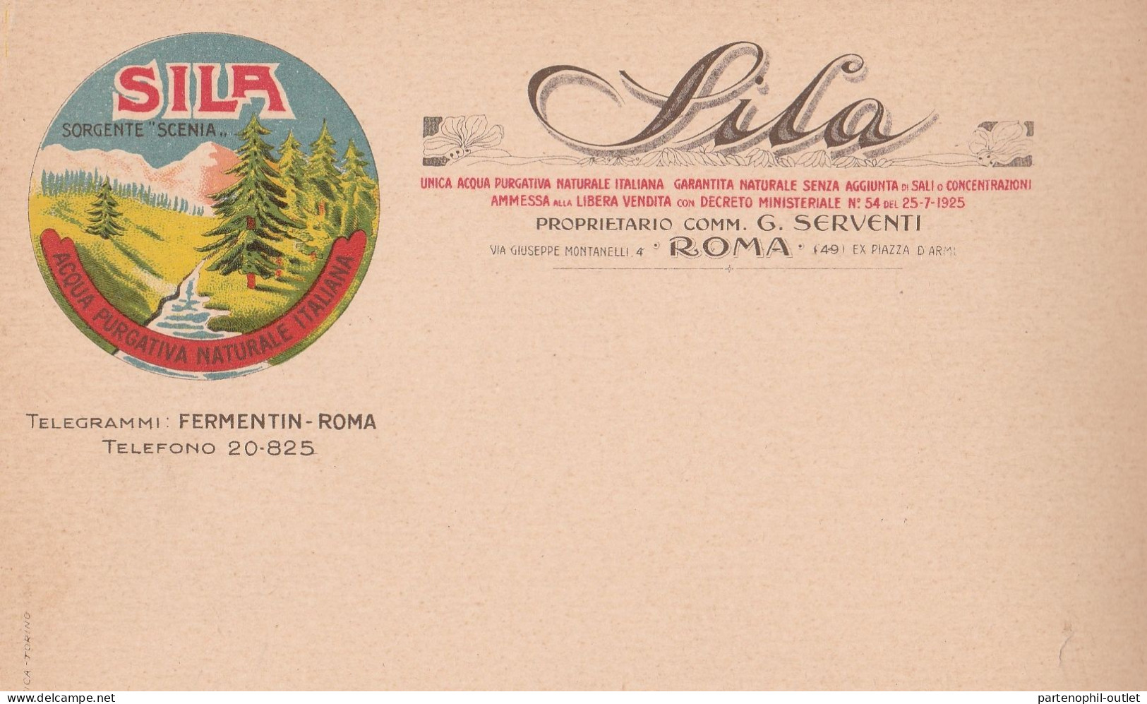 Cartolina - Postcard /  Non  Viaggiata /  Acqua Sila,  Sorgente " Scenia " - Publicité