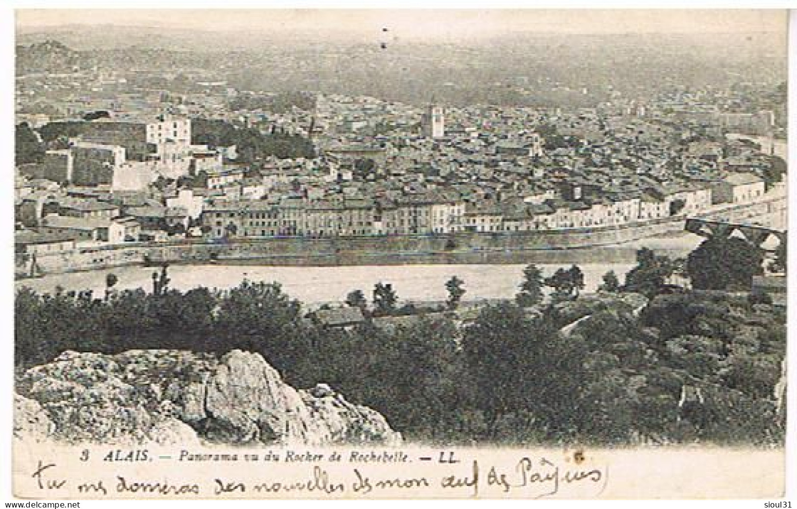 30 ALAIS ALES PANORAMA VU DU ROCHER DE ROCHEBELLE - Alès