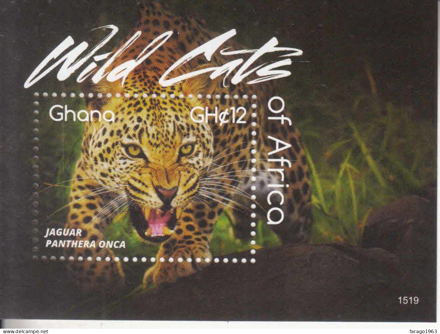2015 Ghana Wild Cats Complete Set Of 4 Sheets  MNH * Crease To Top Right Corner Of S/S Of 6** - Ghana (1957-...)