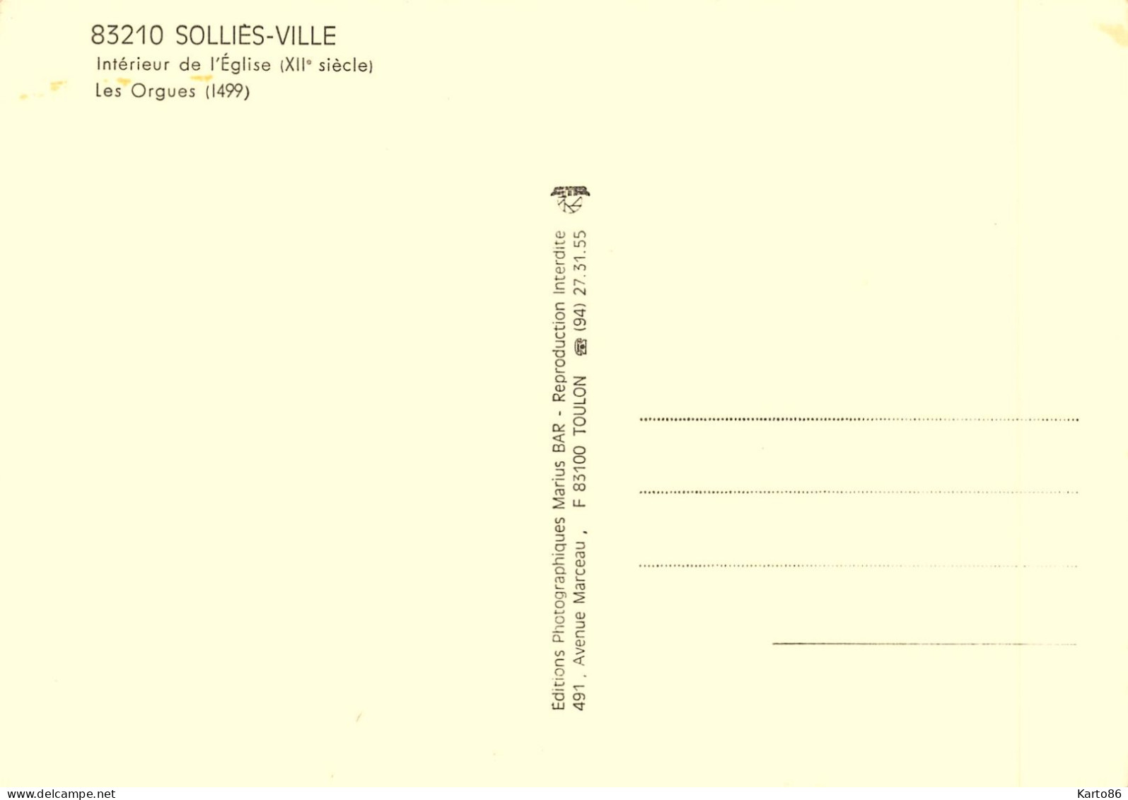 Solliès Ville * Les Orgues * Orgue Orgel Organ Organist Organiste * Intérieur De L'église * Sollies - Sollies Pont