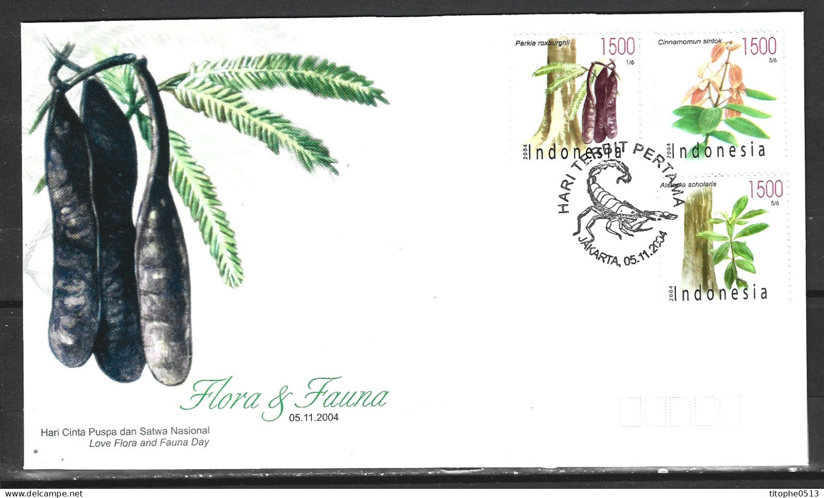 INDONESIE. Timbres De 2004 Sur Enveloppe 1er Jour. Arbres. - Alberi