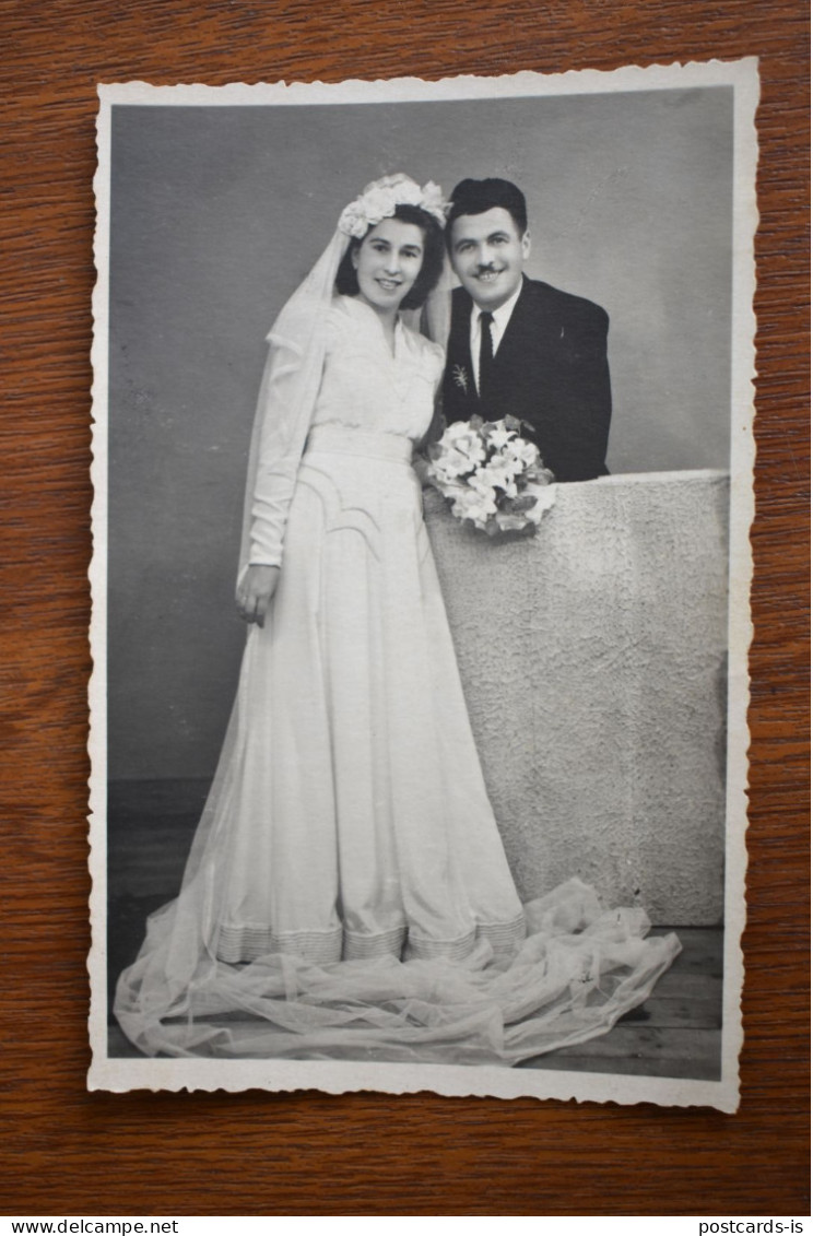 F1967 Photo Hungary Bride Groom Wedding Couple 1955 - Photographs