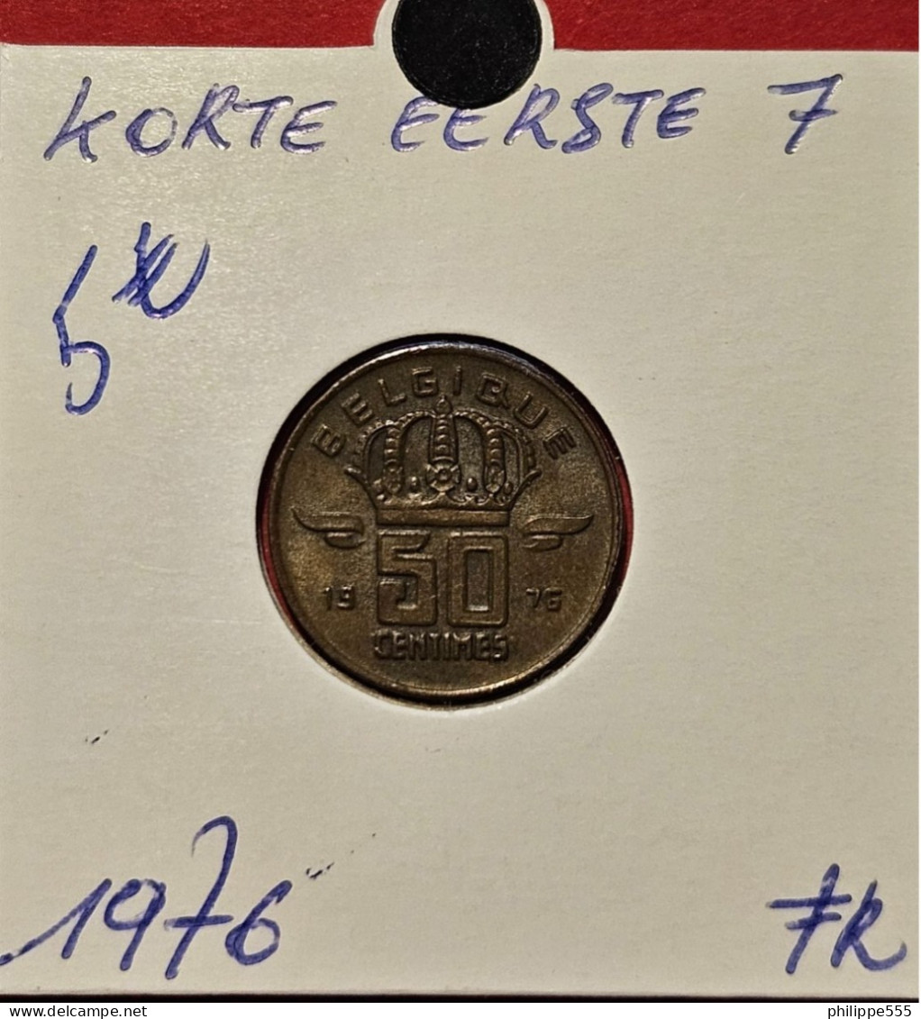 50 Centimes 1976 Frans Met Korte Zeven In Datum - 50 Cents