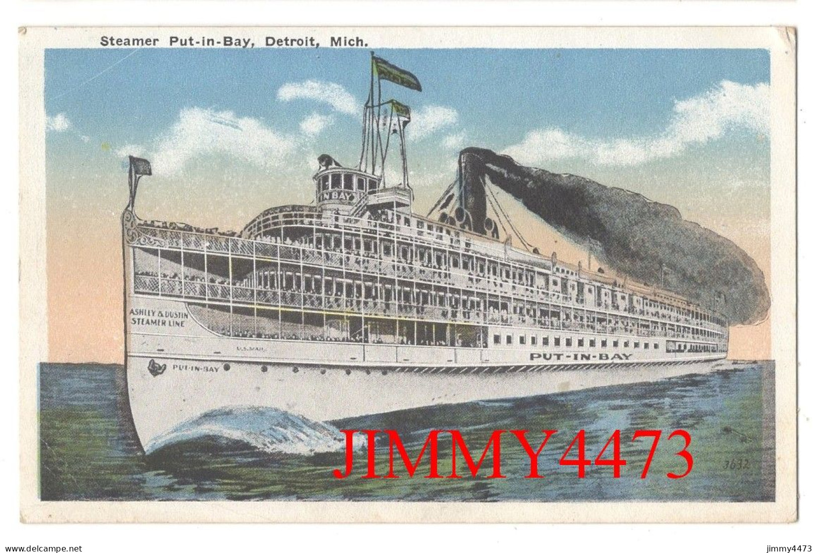 STEAMER " Put-in-Bay " - DETROIT , Michigan - Piroscafi