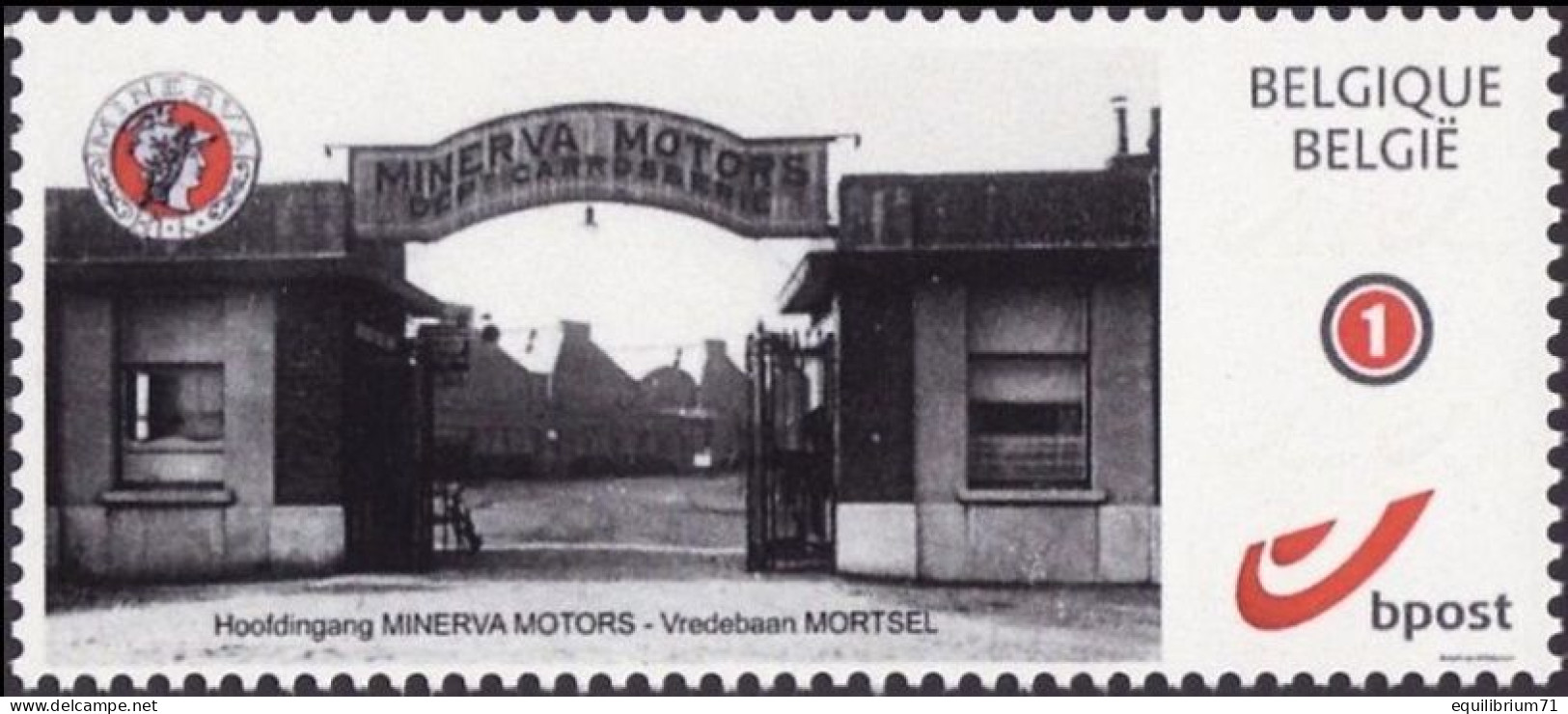 DUOSTAMP** / MYSTAMP** - Entrée De La Fabrique Minerva / Ingangspoort Minerva-fabriek - Mortsel (1924) - Mint