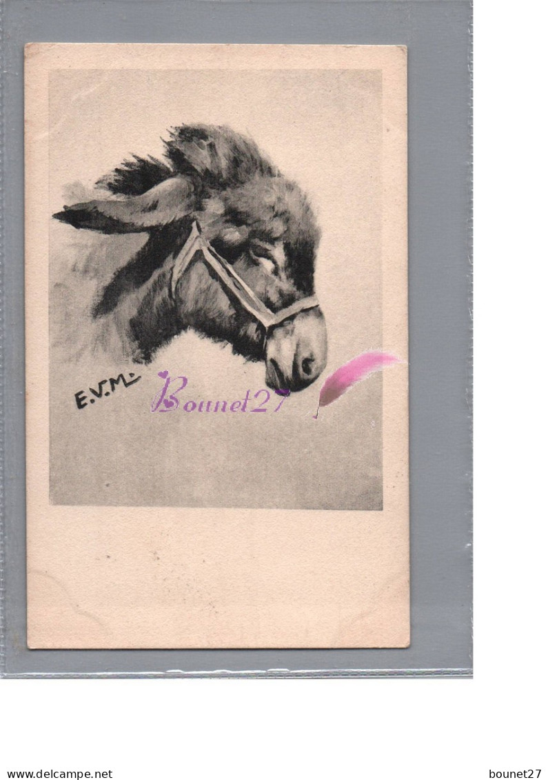 CPA - Illustration Animaux - Un Jolie Ane Signé E.V.M Animal - Burros