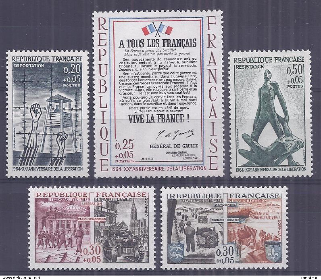 Francia 1964. Ann De La Liberacion YT = 1407-11 (**) - Ongebruikt