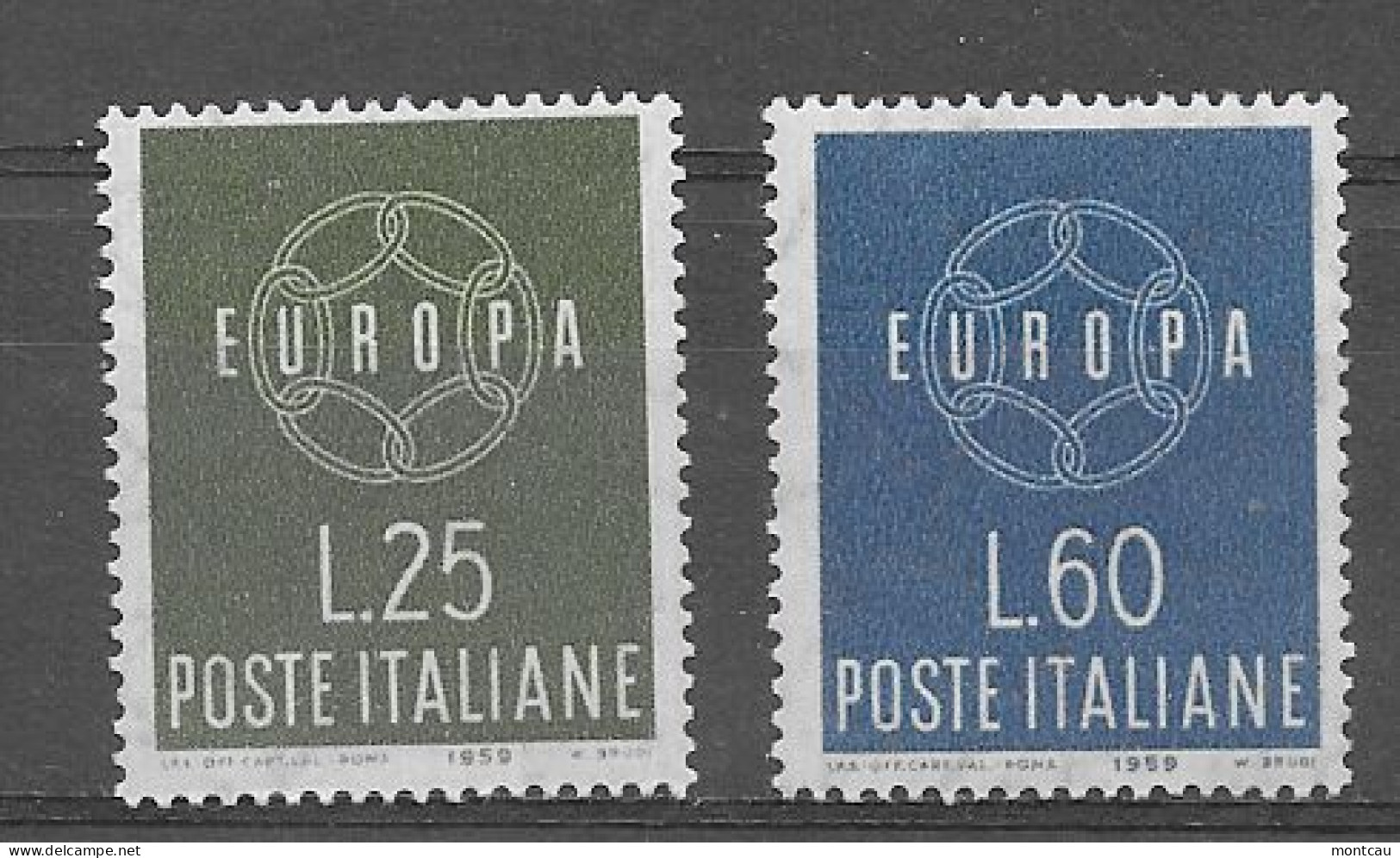 Italia 1959.  Europa Mi 1055-56  (**) - 1959