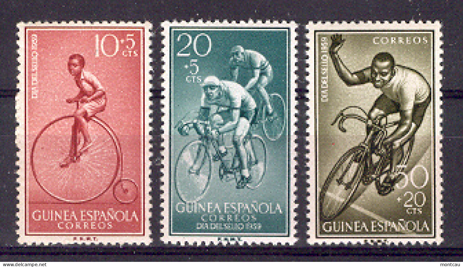 Guinea Esp. - 1959 Dia Del Sello Ed 395-97 (**) - Cycling